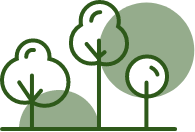 icon mit Bäumen zum Thema Gartenplanung.