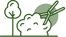 Icon für den Garten- und Landschaftsbau Leistungsbereich Grün im Garten.